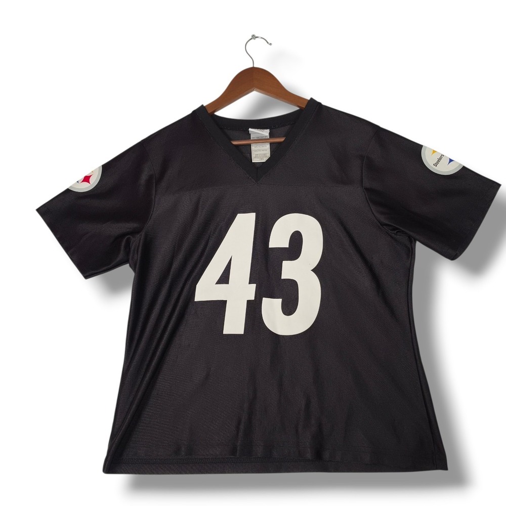 Troy Polamalu Pittsburgh Steelers Womens Jersey Large Black NFL Team Apparel #43